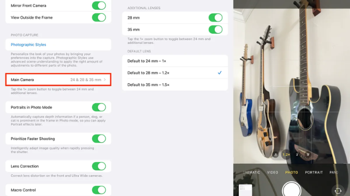 Thay đổi camera mặc định trên iPhone 15 Pro và Pro Max