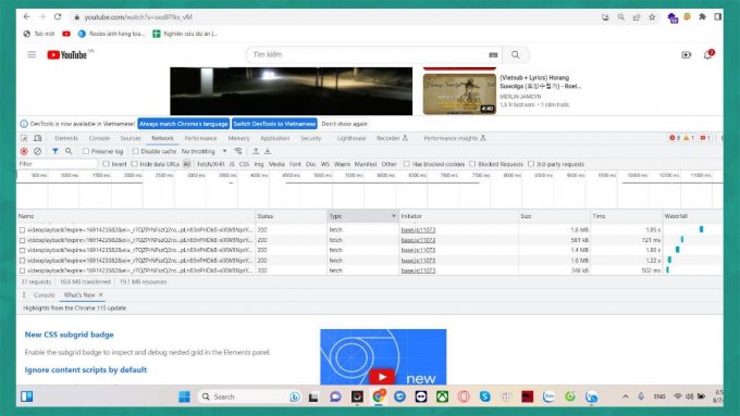 Dùng DevTools để tải phim