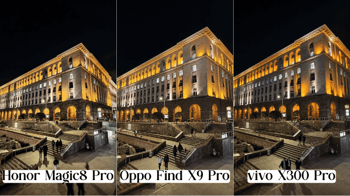 Ba flagship đều xử lý cân bằng trắng tốt trong điều kiện thiếu sáng