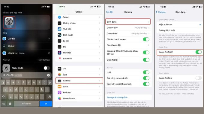 Cách bật Apple ProRAW trên iPhone