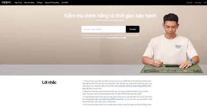 Check bảo hành OPPO bằng cách Tra cứu qua Website OPPO Support (Chính xác 100%)