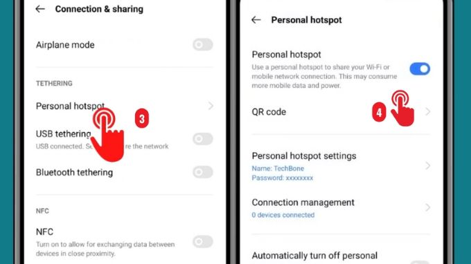 Cách bật chia sẻ 4G trên realme trong cài đặt bước 2