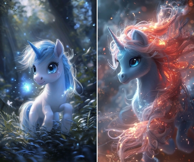 Ngựa Chibi cute với dáng đứng tinh nghịch, mang lại cảm giác vui vẻ và thân thiện