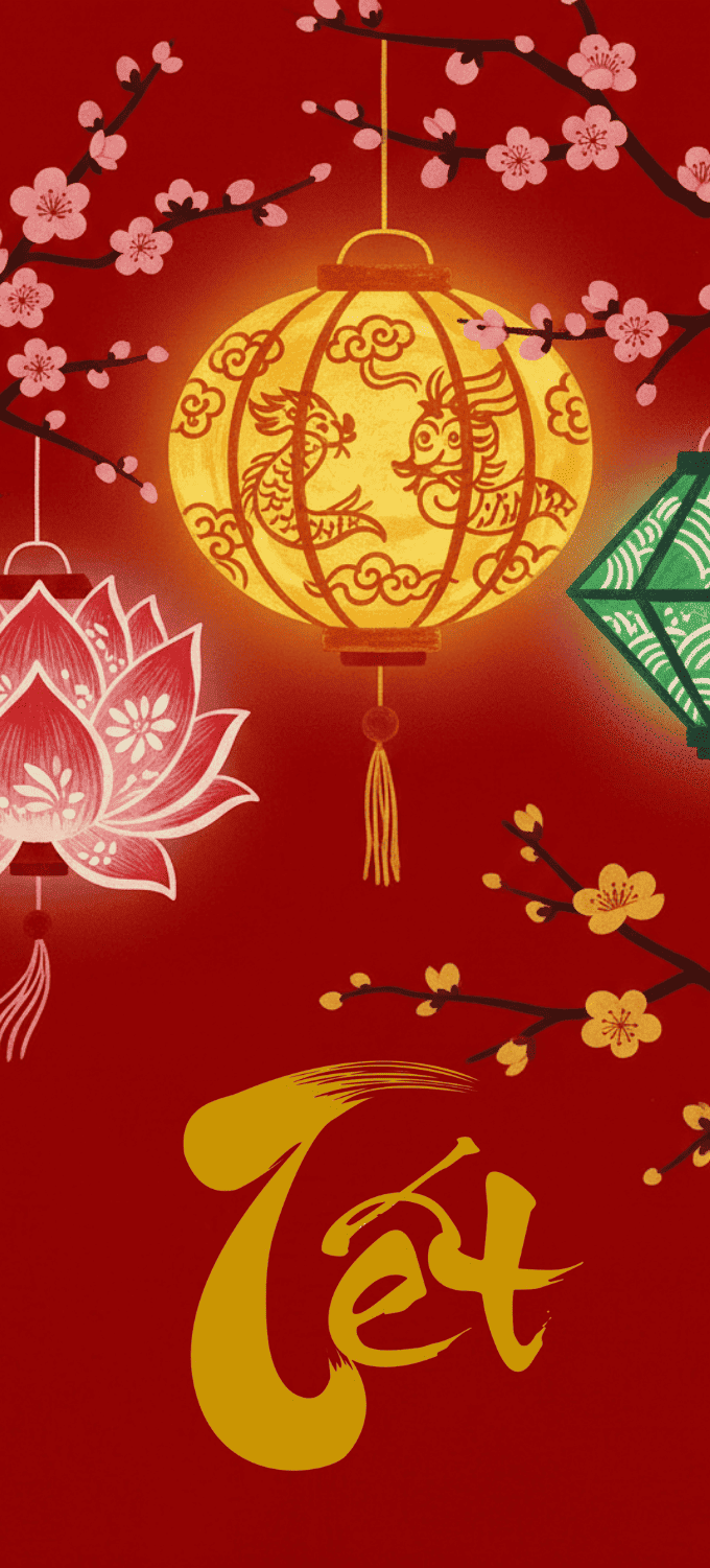 Hình nền đỏ ngày Tết 2