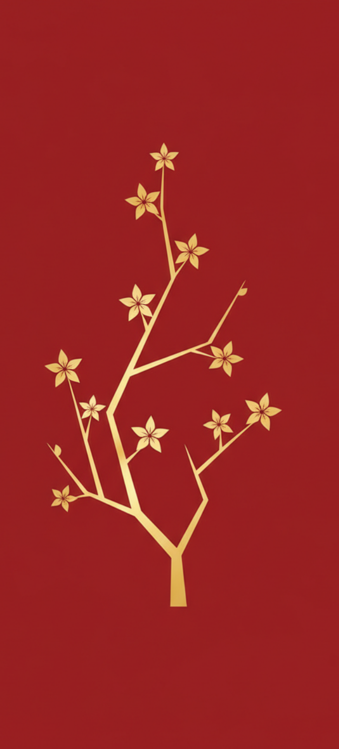 Hình nền đỏ ngày Tết tối giản 1