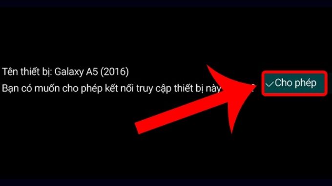 Bước 6: Kết nối điện thoại với Samsung model 2016