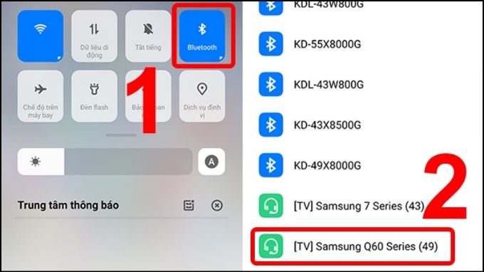 Bước 1: Kết nối điện thoại với Samsung model 2018 trở lên
