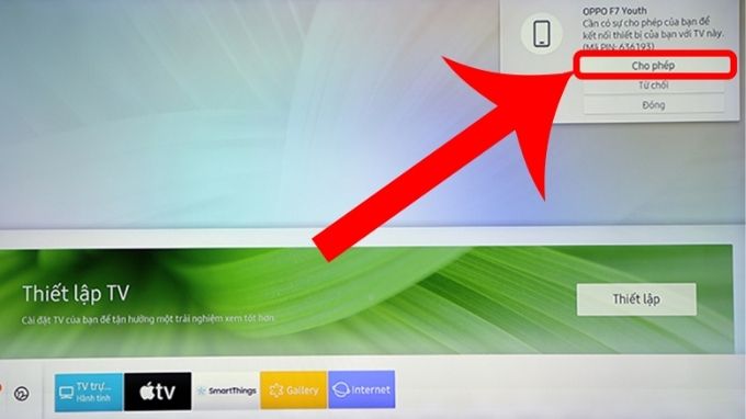 Bước 3: Kết nối điện thoại với Samsung model 2018 trở lên