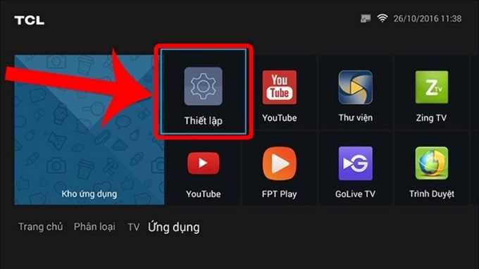 Bước 2: Kết nối điện thoại với tivi TCL 2016