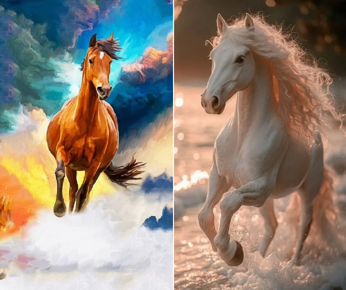 Hình ảnh ngựa 3D phong cách nghệ thuật, biểu trưng cho sức mạnh, ý chí và tinh thần chiến binh