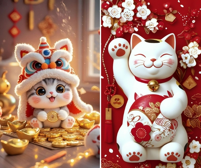 Hình nền mèo thần tài (maneki neko): Chiêu tài và rước lộc