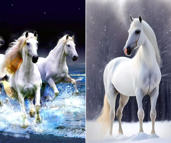 Hình ảnh ngựa trừu tượng với bố cục gọn gàng, mang phong cách hiện đại và thanh lịch