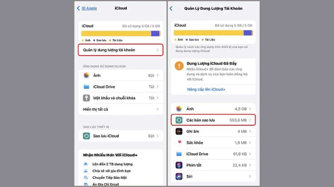 tắt tính năng sao lưu ứng dụng trên iCloud bước 3