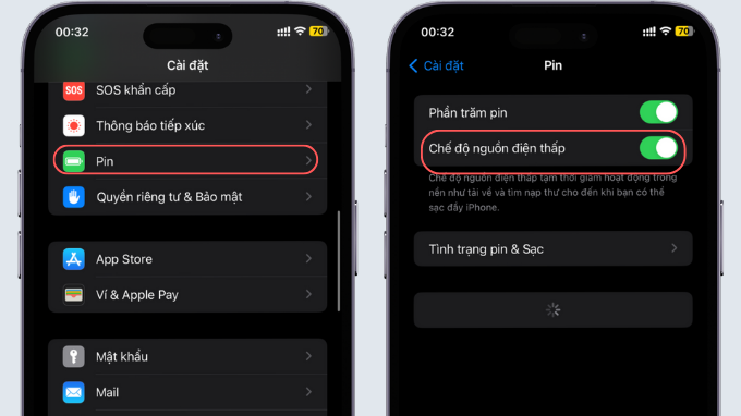 Sử dụng chế độ tiết kiệm pin trên iPhone 16 Pro Max cũ