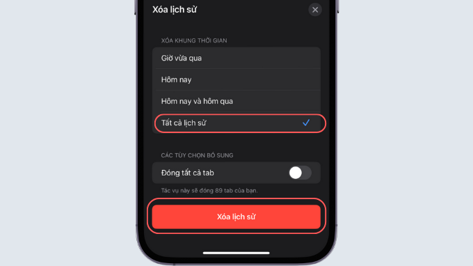 Xóa bỏ dung lượng bộ nhớ tạm của các ứng dụng