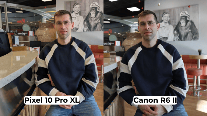 Ảnh Canon R6 II tông lạnh so với Pixel 10 Pro XL tông ấm