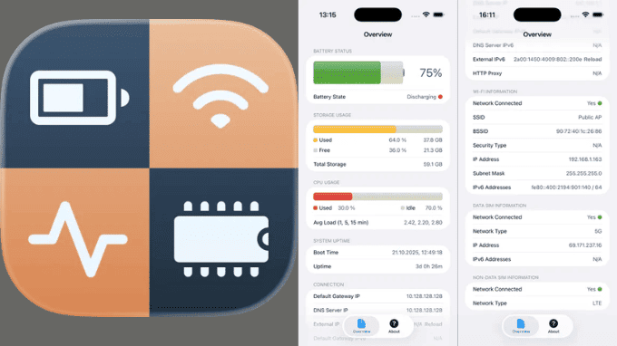 Bảng điều khiển thông số kỹ thuật chi tiết giúp giám sát phần cứng trên System Status