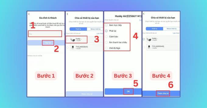 Cách Chia sẻ qua tính năng 