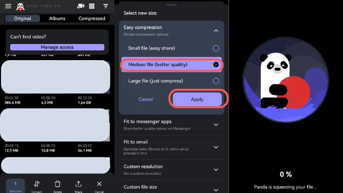 Cách nén video trên điện thoại bằng ứng dụng Panda
