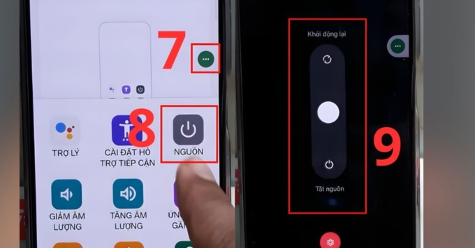 Tắt nguồn Realme khi nút nguồn bị hỏng, liệt, kém nhạy bằng cách Tắt nguồn bằng Menu Trợ năng (Accessibility Menu) bước 3