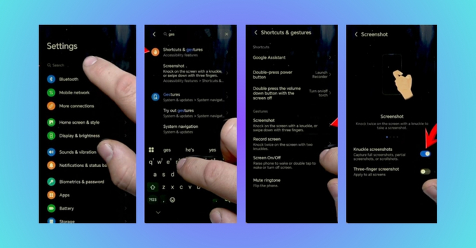 Mẹo và thủ thuật chụp màn hình bằng khớp ngón tay (Knuckle Screenshot) trên HONOR X5c Plus