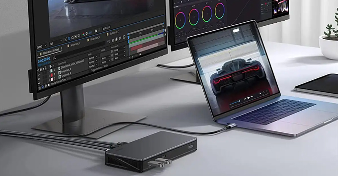 Cách kết nối hai hoặc nhiều màn hình ngoài với MacBook thông qua USB 9 IN 1 Ugreen