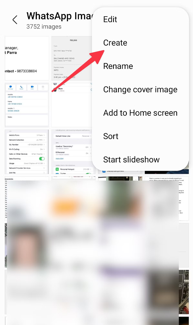 Cách tạo ảnh ghép trên Android bằng Google Photos bước 3 chọn create