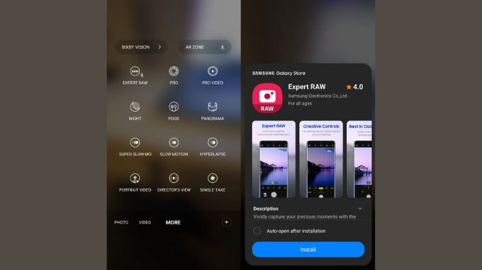 samsung galaxy s23 chụp ảnh raw