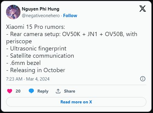 Xiaomi 15 Pro dẫn đầu xu hướng viền màn hình siêu mỏng, vượt mặt iPhone 15 Pro
