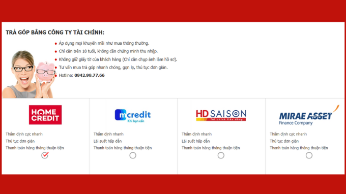 Mua máy tính trả góp qua công ty tài chính