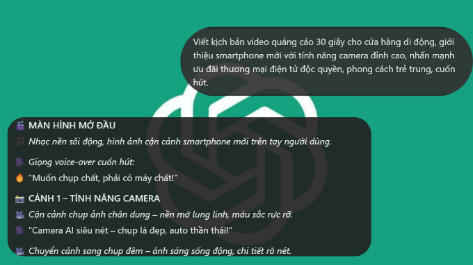 ChatGPT là công cụ AI viết kịch bản linh hoạt, thú vị nhất