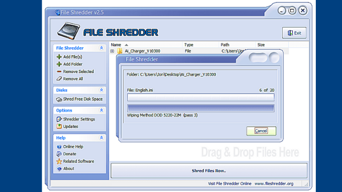 File Shredder - Gọn nhẹ, dễ dùng, xóa dữ liệu vĩnh viễn