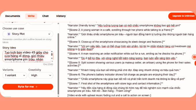  Rytr - App viết kịch bản mạnh mẽ trên điện thoại