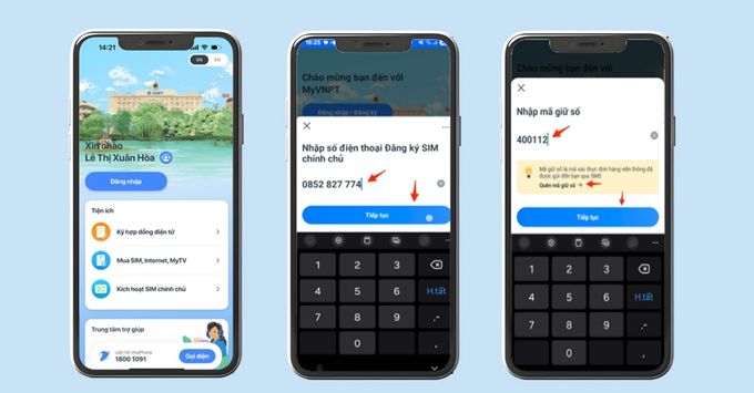 Hướng dẫn đăng ký thông tin thuê bao đối với sim đặt từ DigiShop web bước 2