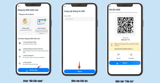 Hướng dẫn đăng ký thông tin thuê bao đối với sim đặt từ DigiShop web bước 3 bước 4