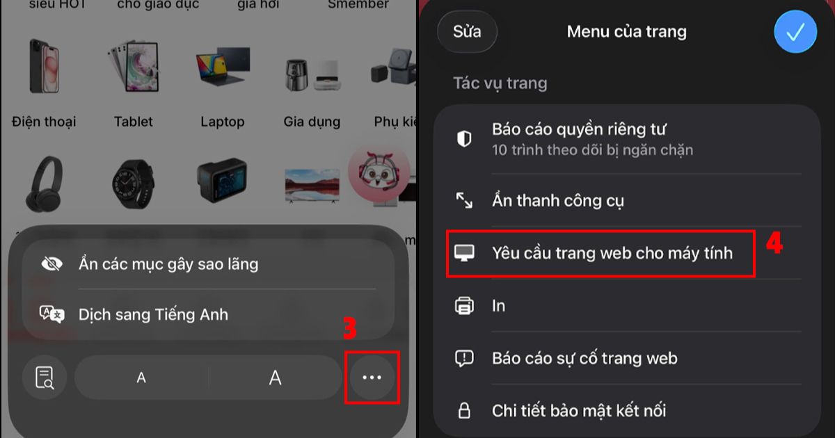thực hiện chuyển sang chế độ máy tính