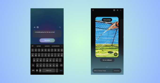 Người dùng chèn nhãn dán từ Creative Studio trực tiếp vào ứng dụng Samsung Notes.