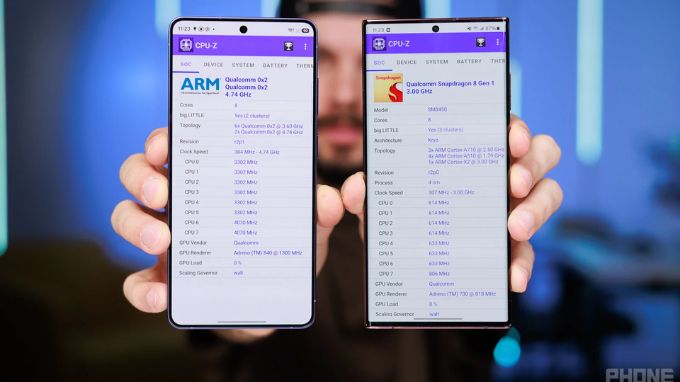 màn hình của Samsung Galaxy S26 Ultra và Samsung Galaxy S22 Ultra
