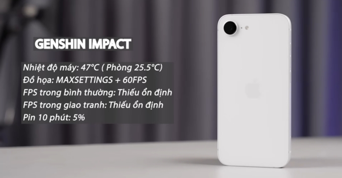 Test game iPhone 17e thực tế với tựa game Genshin Impact