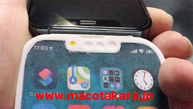 Mô hình iPhone 13 Pro xuất hiện cho thấy notch tai thỏ nhỏ hơn, loa thoại và camera selfie đặt ở vị trí mới