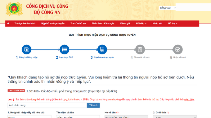 Cập nhật thông tin đầy đủ