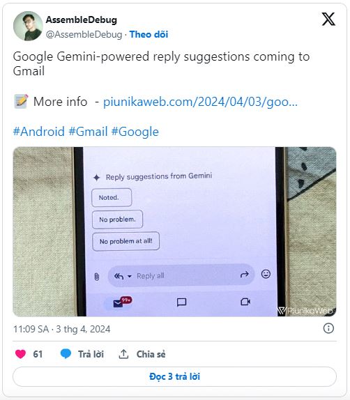 Gmail là lựa chọn tiếp theo cho cuộc đại tu AI do Gemini cung cấp