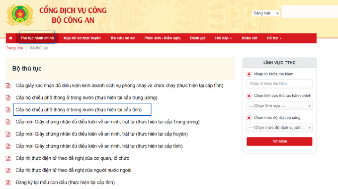 Tìm kiếm dịch vụ