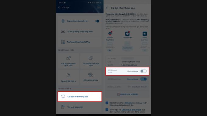 Hướng dẫn bật thông báo số dư qua giọng nói trên VietinBank