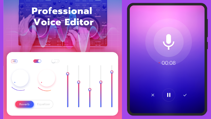 Giao diện Super Voice Editor với hiệu ứng âm thanh đa dạng