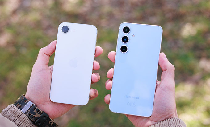 So sánh thiết kế iPhone 16e và Galaxy S24FE