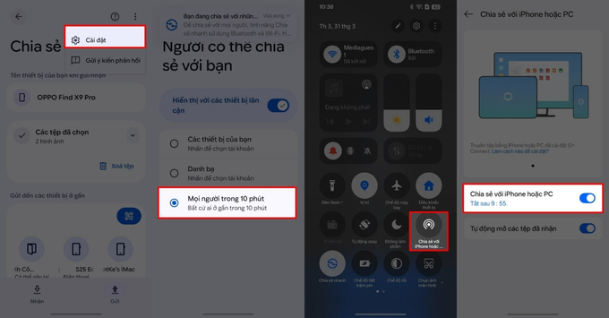 Hướng dẫn chi tiết cách AirDrop từ OPPO qua iPhone bước 1