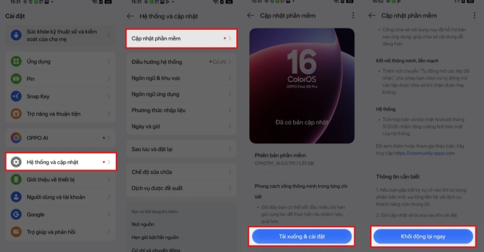 Điều kiện bắt buộc để 2 thiết bị nhận diện được nhau thì OPPO cần nâng cấp lên phiên bản ColorOS 16.0.5