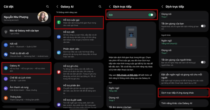 Cách dùng Galaxy AI dịch trực tiếp cuộc gọi Google Meet bước 1 và bước 2