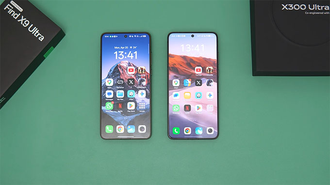 Màn hình OPPO Find X9 Ultra vs vivo X300 Ultra khá tương đồng nhau 